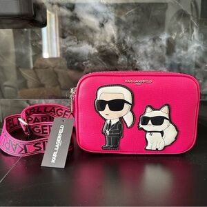 Karl Lagerfeld Maybelle Fuchsia Crossbody Bag NWT